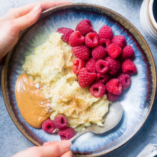 PB & J Sweet Potato Breakfast Bowl - Recipe photo by foodfaithfitness