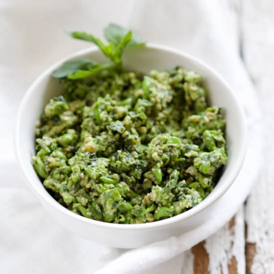 Spring Basil Pesto - Recipe photo by rootsandradishes