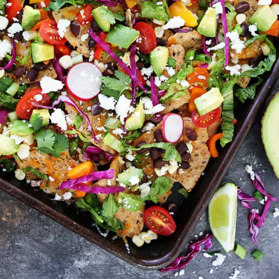 Veggie Sheet Pan Nachos - Recipe photo by twopeasandtheirpod