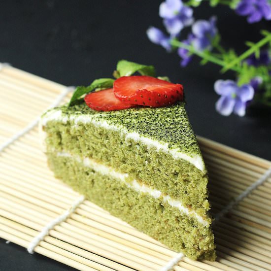 Green Tea White Chocolate Cake - Recipe photo by Couple Eats Food