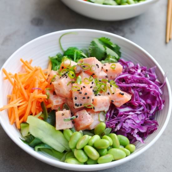 Salmon Poke Bowl with Soba Noodles - Recipe photo by Trissalicious