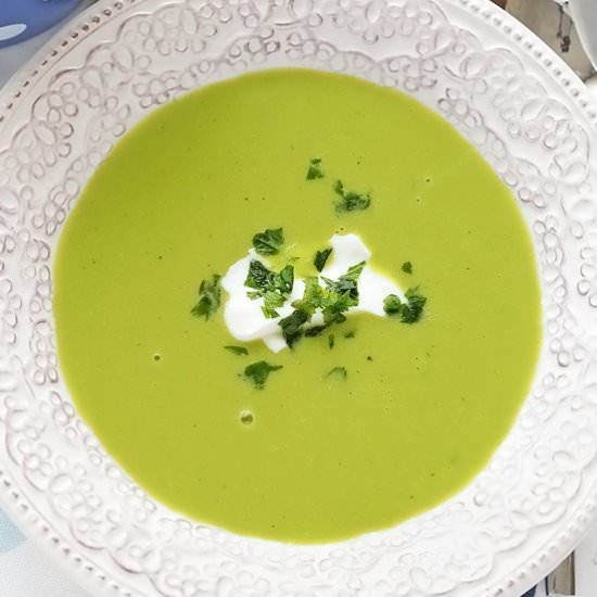 Green Pea Soup (vegetarian) - Recipe photo by Kitchen Nostalgia