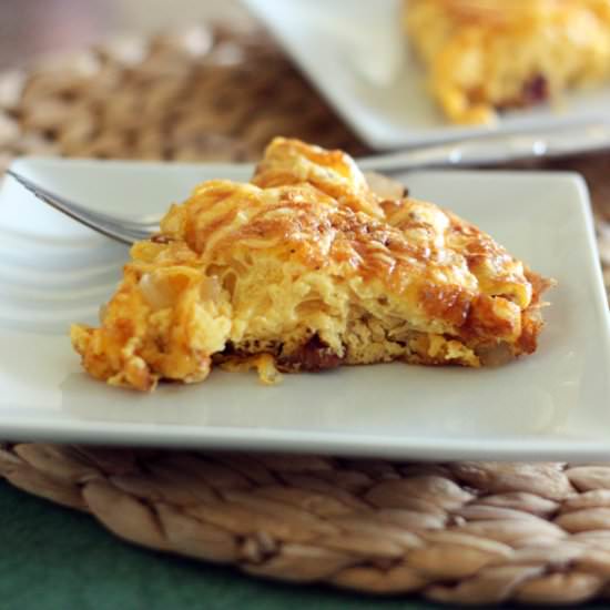 Ham, Cheddar, and Onion Frittata - Recipe photo by 30 Pounds of Apples