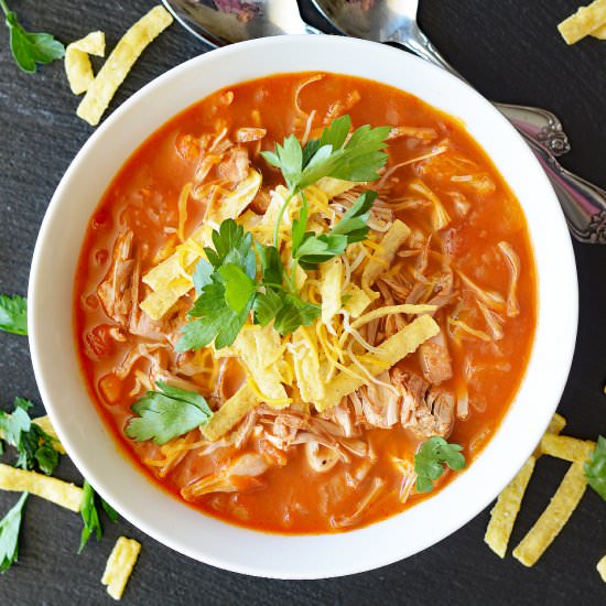 Jackfruit Tortilla Soup - Recipe photo by TheVegLife