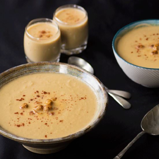 Spiced Cauliflower & Chickpea Soup - Recipe photo by Properfoodie