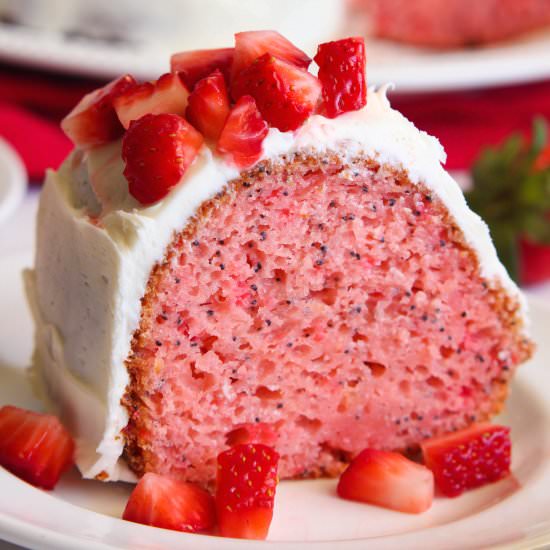 Strawberry Poppy Seed Bundt Cake - Recipe photo by cakefordinner