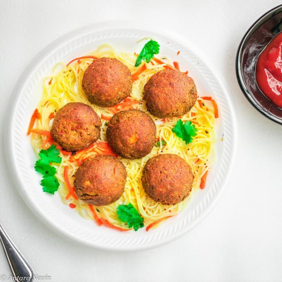 Almond Meal Baked Lentil Meatballs - Recipe photo by dimpieekitchen