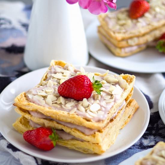 Strawberry Almond Millefeuille - Recipe photo by daniscookings