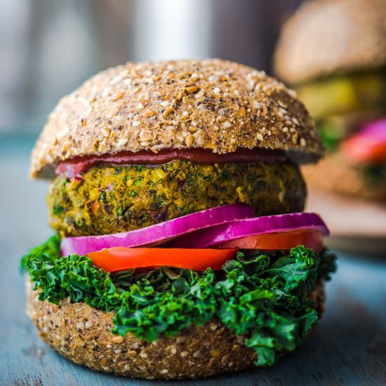Garden Veggie Burgers - Recipe photo by Wholesome Patisserie