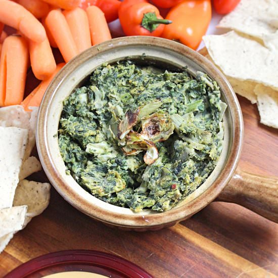 Vegan Spinach Artichoke Hummus Dip - Recipe photo by CitNutritionally