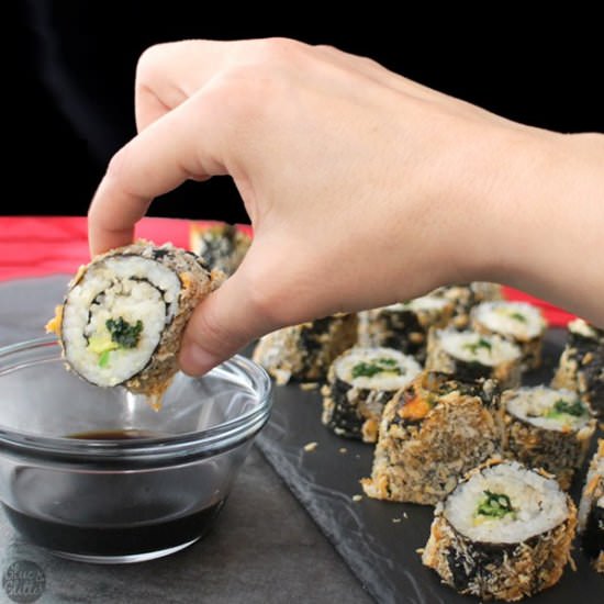 Crunchy Air Fryer Sushi Rolls - Recipe photo by glueandglitter