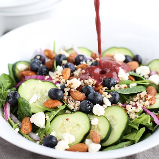 Blueberry Spinach Salad - Recipe photo by 3ScoopsofSugar