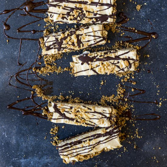 Peanut Butter Caramel and Choc Tart - Recipe photo by heinstirred