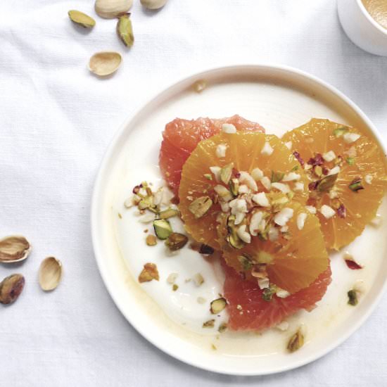 Oranges, Yoghurt and Pistachio - Recipe photo by allthatshecraves