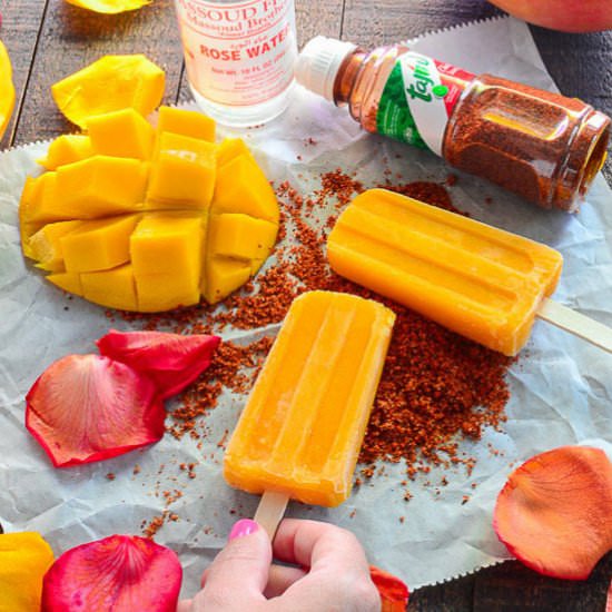 Mango-Rosewater Paletas - Recipe photo by senseandedibility
