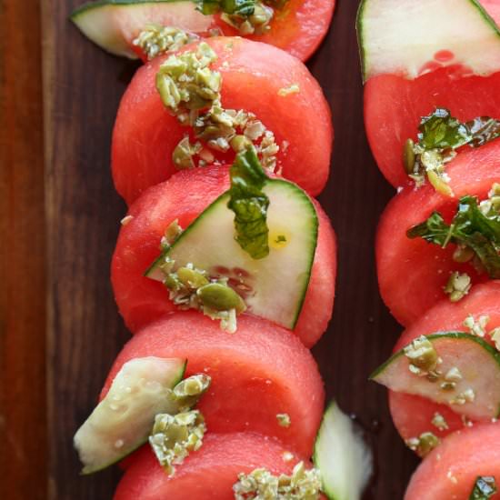 Watermelon Cucumber Salad - Recipe photo by ProbablyBaking