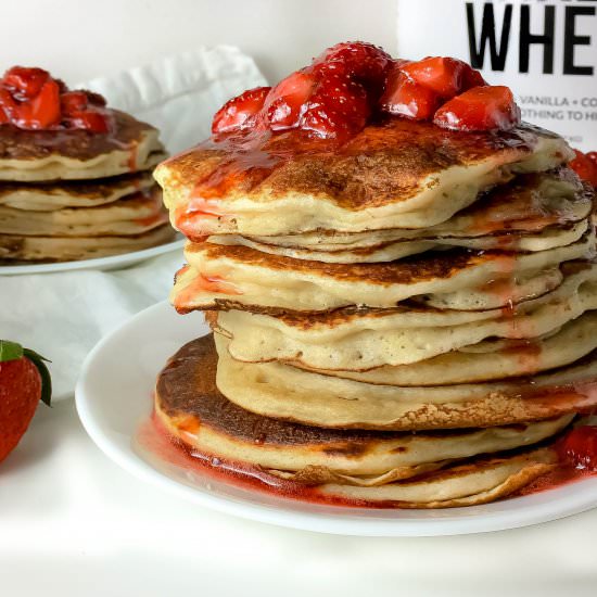 Whole Wheat Protein Pancakes - Recipe photo by Baked Ambrosia