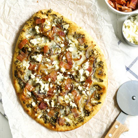 Pesto naan pizza - Recipe photo by chelseashealthykitchen