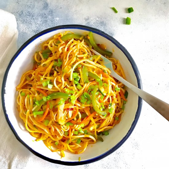 Vegetable Lo Mein (vegan) - Recipe photo by polkapuffs