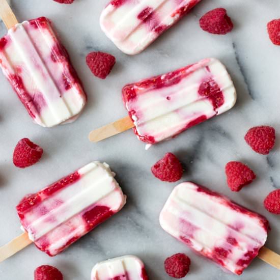 Raspberry Yogurt Popsicles - Recipe photo by Unusuallylovely