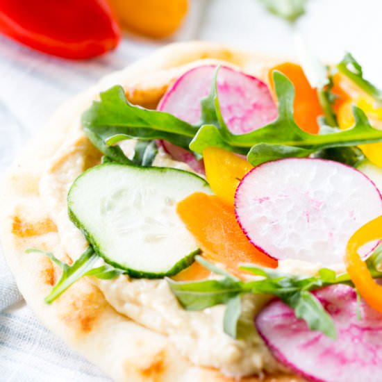 Vegetable Hummus Flatbread - Recipe photo by ezpzmealz