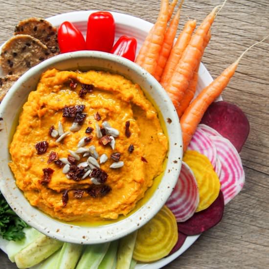 Sriracha Sun Butter Hummus - Recipe photo by vermilionroots