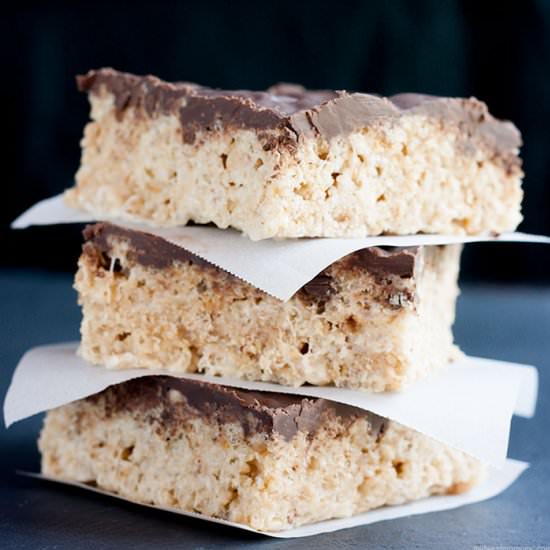 Toffee Rice Krispie Treats - Recipe photo by Midwestern Moms