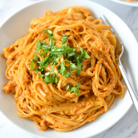 Roasted Red Pepper Pesto - Recipe photo by simplywhisked