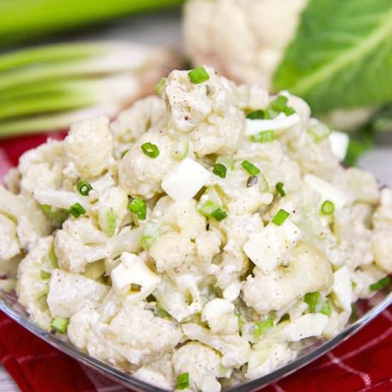 Low Carb Cauliflower Potato Salad - Recipe photo by RunninginaSkirt