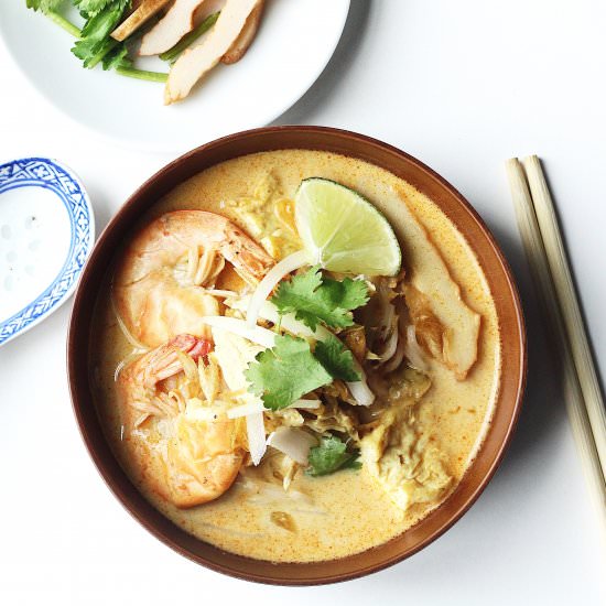 Chicken Laksa (Coconut Curry Soup) - Recipe photo by Couple Eats Food