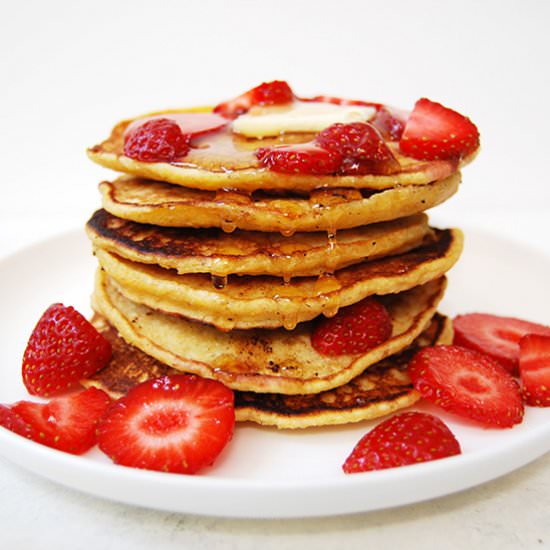 Strawberry Buttermilk Pancakes - Recipe photo by MegSalvia