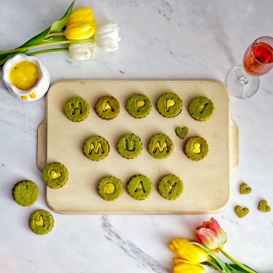 Matcha Linzer Cookies - Recipe photo by misshangrypants