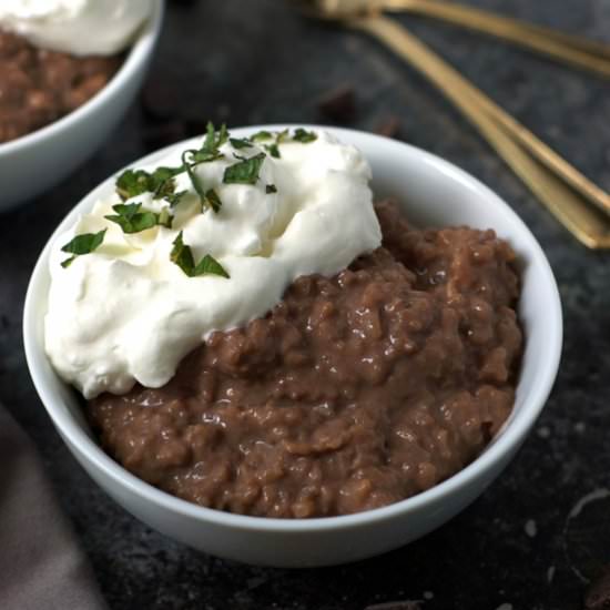 Leftover Chocolate Rice Pudding - Recipe photo by turniptheoven