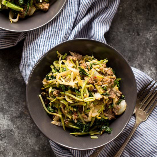 Easy Sausage and Cabbage Skillet - Recipe photo by foxandbriar
