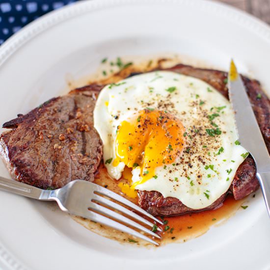 BRAZILIAN STEAK AND EGG - Recipe photo by muttandchops