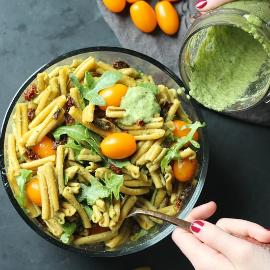 Easy Pesto Pasta Salad - Recipe photo by Garden in the kitchen