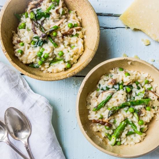 A Spring Vegetable Risotto - Recipe photo by OurItalianTable