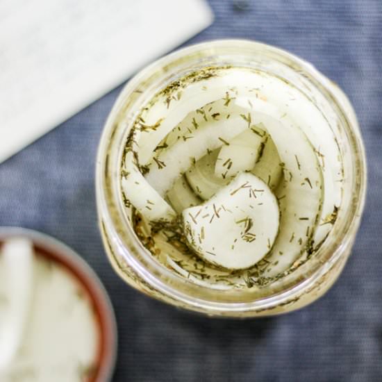 Dilly Pickled Onion Rings - Recipe photo by Buy This Cook That