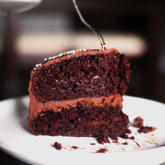 Decadent Double Chocolate Cake - Recipe photo by Sneaky Mommies