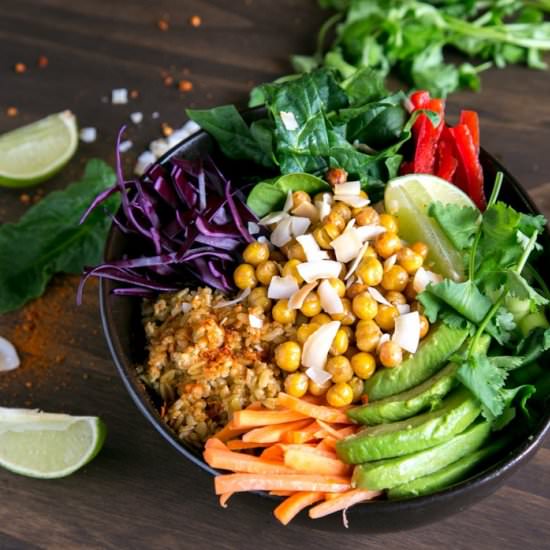 Chickpea Freekeh Buddha Bowl - Recipe photo by The petite cook