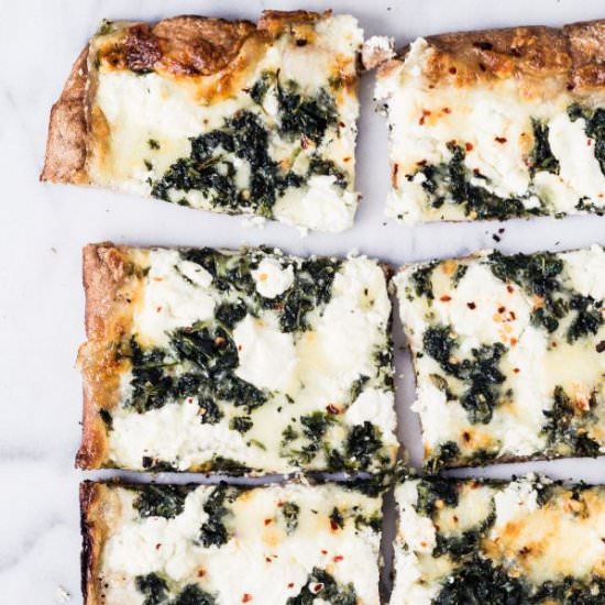 Goat Cheese Spinach Pizza - Recipe photo by EatGood4Life