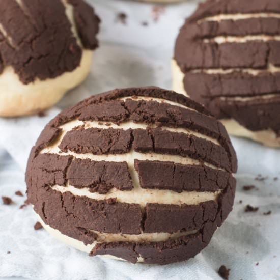 Vegan Mexican Chocolate Conchas - Recipe photo by thymeandlove