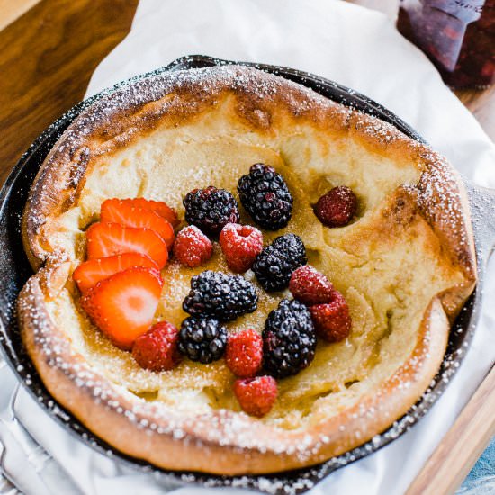 Dutch Baby With Mixed Berry Compote - Recipe photo by dadwithapan