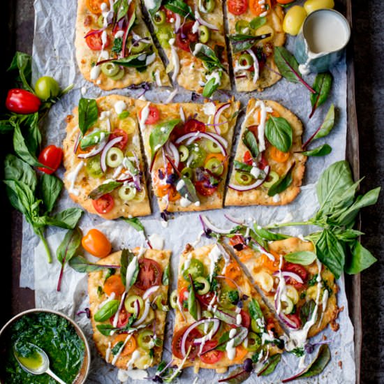 Vegetarian Summer Tomato Pizza - Recipe photo by KitchenSanctuary