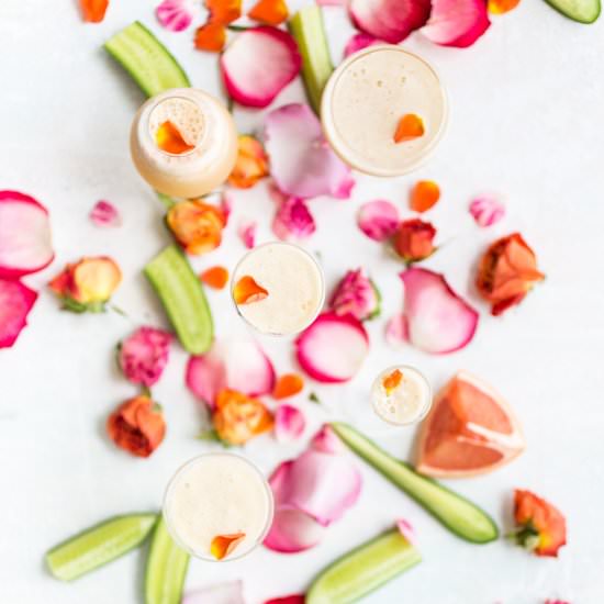 Grapefruit Cucumber Rose Quencher - Recipe photo by VegetarianVentures