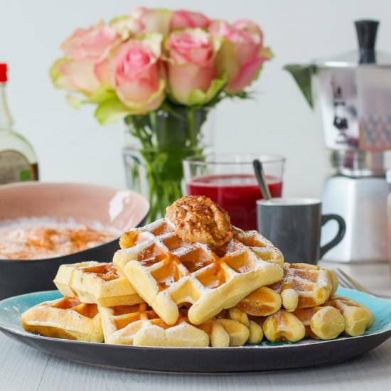 Homemade Belgian Waffles - Recipe photo by dishtales