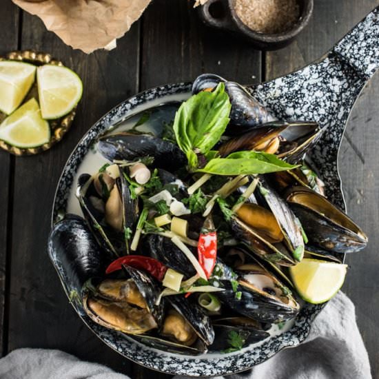 Thai Coconut Mussels - Recipe photo by The Endless Meal