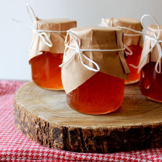 Red Pepper Jelly - Recipe photo by Sneaky Mommies