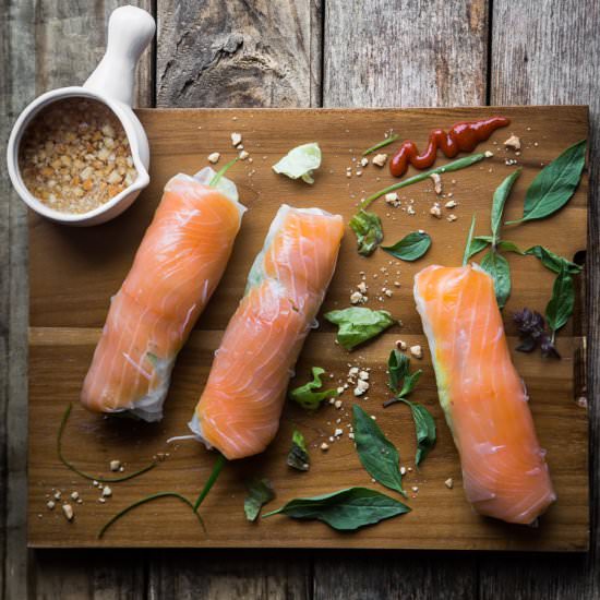 Smoked Salmon Fresh Spring Rolls - Recipe photo by WhatToCookToday