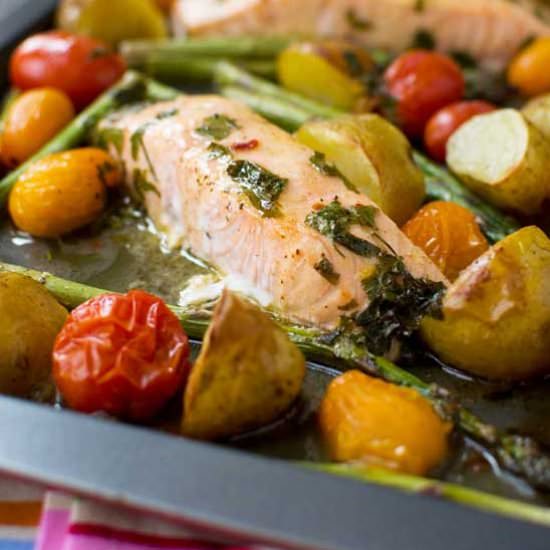 Lemon butter sheet pan salmon - Recipe photo by scrummy2610